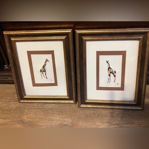 Framed Giraffe Print Set